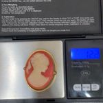 Vintage Unsigned Coral Victorian Cameo Gold Photo 8