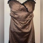 Bebe 2B  Brown Satin strapless Dress small Photo 0