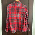 L.L.Bean | Women's Red Plaid Relaxed Fit Button Down Flannel Shirt | Medium Photo 1