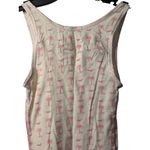 Hollister VTG  Y2K Ladies XS Babydoll Tank-Top Gray Pink Stretch Palm-Tree AOP Photo 5