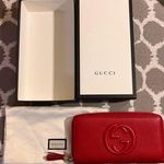 Gucci Soho Authentic Leather Wallet Red Luxurious Pebbled Leather full inclusion Photo 0