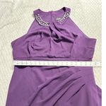 Slny S.L. Fashions Maxi Dress Women's Plus 18 Purple Embellished Halter Neckline Photo 9