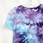 Crystal Kobe Medium Top Handmade Tie Dye Studded V Neck Tee Purple Blue 643 Purple Photo 6
