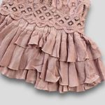 Free People NWT  adella cami boho crochet lace ruffle mauve small Photo 2