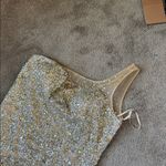 Dave and Johnny  One Shoulder Gold Sequin Tulle Dress SIZE 15/16 Photo 2