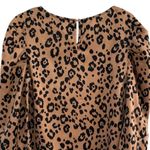 Lucca Couture Lucca Leopard Print Satin Blouse Long Sleeve Top Women Sz Small Brown Black NWOT Photo 3