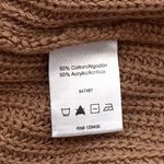 Venus  Caramel Brown Faux Pearl Eyelet Detail Ribbed Long Sleeve Holiday Party M Photo 7