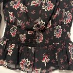Patrons of Peace  black floral crop top size M Photo 1