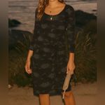 Jananas sz L Womens‎ Hawaii USA Floral Long Sleeve Stretch Wrap Dress Vacation Black Size L Photo 1