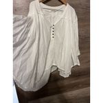 Free People  Small White Small Blouse Cottage Core Boho V Neck Peasant Oversized Photo 5