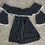 Zeagoo Women's Off Shoulder Striped Ruffles‎ Strapless Mini Dress, Black, Size M Black Photo 0