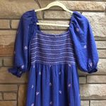 In Bloom EMMIE EMBROIDERED MAXI DRESS Blue Pink Large Cottagecore boho FP Photo 5