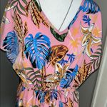 Ekouaer Tropical Pink Dress with Leaf Print Photo 1