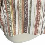 Soho Apparel Striped Linen One Button Ruched Sleeve Blazer White Orange Medium Photo 3