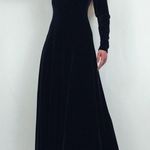 Vintage Y2K MODA INTERNATIONAL Velvet Maxi Dress in Deep Navy Blue | Size S Photo 3