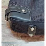 Gianni Bini Black Baguette Signature Print Leather Accent Shoulder Bag Purse Photo 4