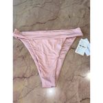 We Wore What Cheeky High Leg Bikini Bottom in Solid Baby Pink Medium New Womens Photo 5