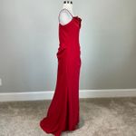 AQUA  Women's Formal Dress Size 12 Red Crepe and Satin Long Column Evening Gown Photo 3