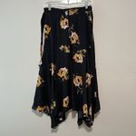ALC Frank A.L.C.‎ Borden Black Floral Wrap Silk Midi Skirt Size 4 Photo 6