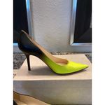 Jimmy Choo Agnes Degrade neon yellow green matte black Ombre pump heels 40.5 Photo 4
