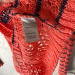 BKE  Women's Size M Coral Pink & Blue Striped Open Knit Pullover‎ Sweater 2010s Photo 6