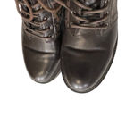 DKNY Women's Size 7.5 M Roselyn Brown Monogram Print Lace Up Combat Boots Photo 8