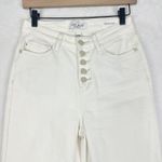 Judy Blue  High Rise Wide Leg Crop Jeans Size 3/26 NEW White Raw Hem Button Fly Photo 4