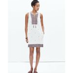 Madewell  Shift Dress Women 4 Cream Red Embroidered Suncoast V Neck Boho‎ Tassle Photo 10