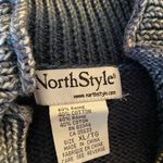 Vintage NorthStyle Denim Jean Pocket Mock Turtleneck Sweater, Size XL Blue Photo 2