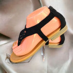 Maurice's  Black Crochet‎ Thong Sandals with Zipper Closure Photo 4