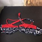 Volcom Red Black Tribal Ikat Bikini Top-S Photo 3