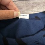 Clare V Blue Black Jaguar Animal Print Short Puff Sleeve Crew Neck Sweatshirt Size XS Photo 7