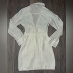 ZARA  White Long sleeve Plunge Neck Mini Dress - Size XS Photo 3
