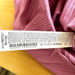 ZARA  Ribbed Tank Bodysuit V Neck Snap Button Up Stretch Knit Cotton Pink Medium Photo 4