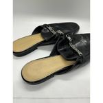 Marc Fisher Leather Black Mules Classic Silver Detail Size 8.5M Photo 2