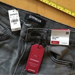 EXPRESS Stretch, High Rise, Raw Hem, Ankle Legging Jeans, Size 0R, Gray Photo 3
