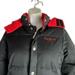 Pepe Jeans London UK red black removable hood full length puffer jacket Size S Photo 1