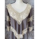 Umgee ‎ Dress Coverup Crochet Brown Boho Size M Photo 1