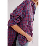 Free People Oversized Bohemian Grunge Fall Cardiff Plaid Swing Top Shirt Small Photo 9
