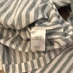 L'Academie L’Academie Revolve Grey Green White Striped Button Down Puff Sleeve Top Small Photo 5