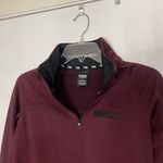PINK - Victoria's Secret victoria secret PINK maroon fleece line Varsity pullover half zip sweater Small Photo 1