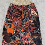 Cynthia Rowley 100% Linen Palazzo Tropical Leaf Print Brown Wide Leg Pants L Photo 6