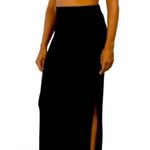 House of Harlow  Knit Midi Skirt With Leg Slits In Black Photo 10