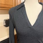 Madewell  | Charcoal Long Sleeve Ruched Top size small Photo 3