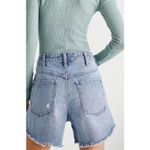 Free People We The Free Womens Tomboy Baggy Distressed Denim Shorts Size 29 Photo 1