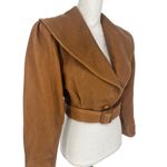 frame denim FRAME Cropped Pebbled Leather Belted Jacket Photo 9