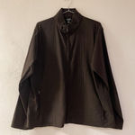 Eileen Fisher Cotton Nylon Zip Up Jacket in Brown Medium Photo 0