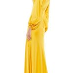 Mac Duggal  NEW Size 4 Marigold Long Sleeve Empire Waist Charmeuse Gown 55693 Photo 2