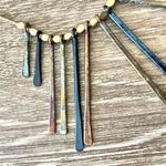 Multicolor gold tone " stick" Necklace Photo 7