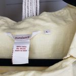 Sundance  Asymmetrical Button Up Wrap Linen Yellow Long Sleeve Shirt Lagenlook L Photo 4